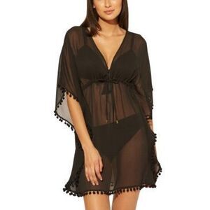 Bleu by Rod Beattie Caftan Cover-up - Black Size S